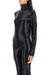 SEQUINED HIGH NECK TOP